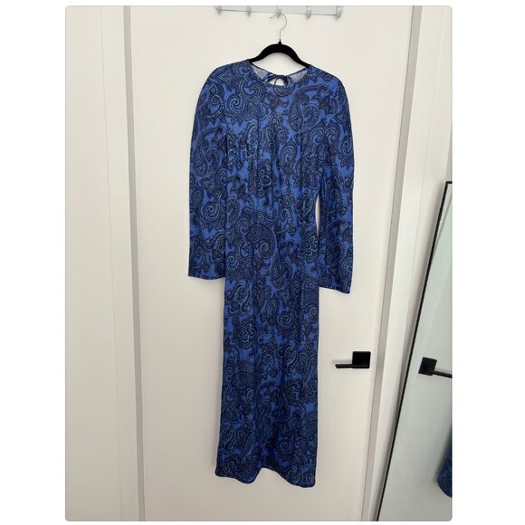 NWT Zimmermann Ottie Paisley Print Long Sleeve Backless Maxi Dress 4 US12 - Picture 3 of 5